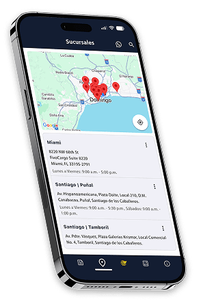 Fixo App: branches on the map